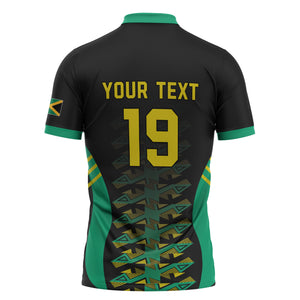 Custom Afro-Jamaicans Football Zipper Polo Shirt Reggae Boyz Tribal Glory