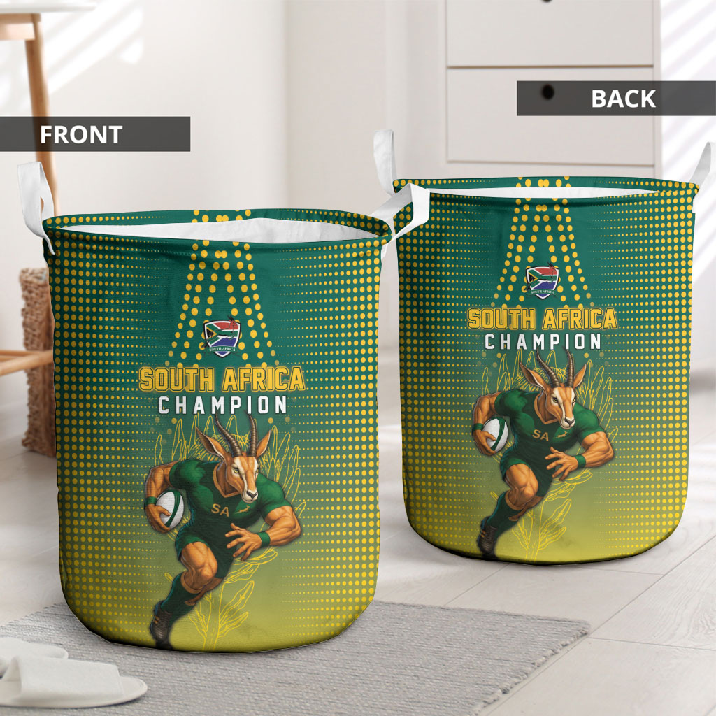 South Africa Rugby Laundry Basket Go Springboks Mascot Champion