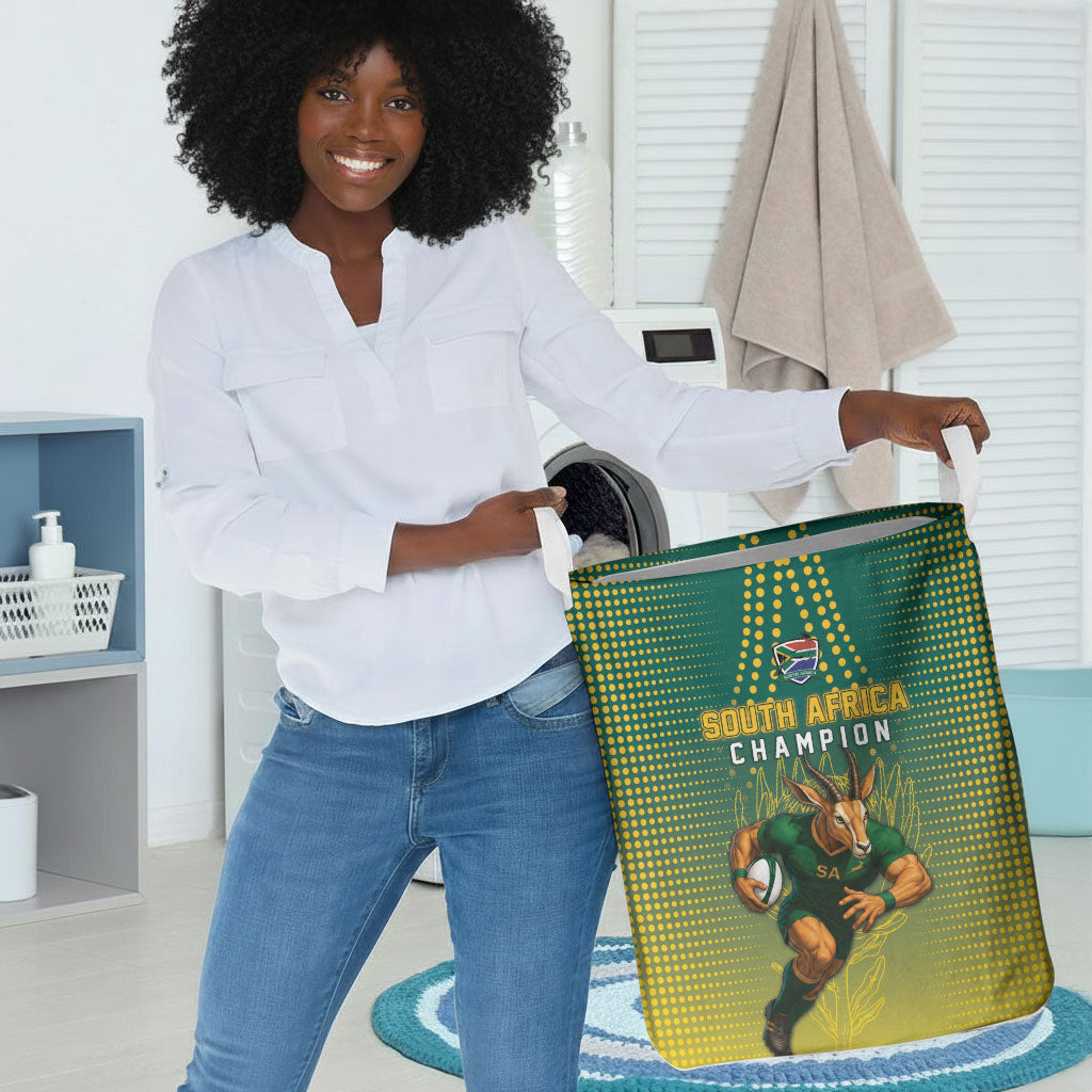South Africa Rugby Laundry Basket Go Springboks Mascot Champion