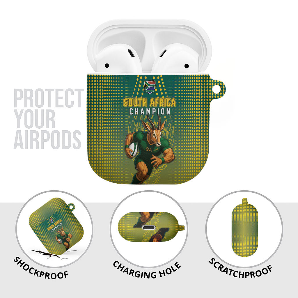 South Africa Rugby AirPods Case Go Springboks Mascot Champion