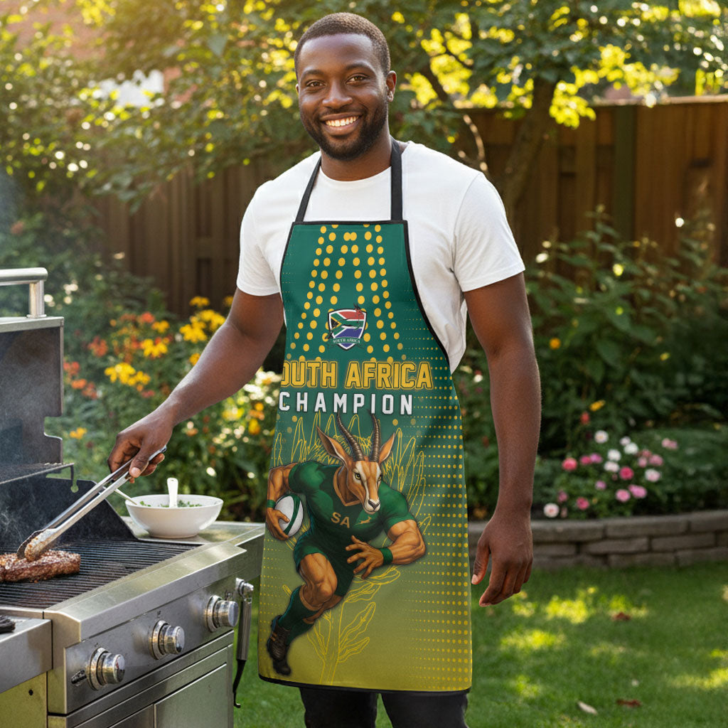 South Africa Rugby Apron Go Springboks Mascot Champion