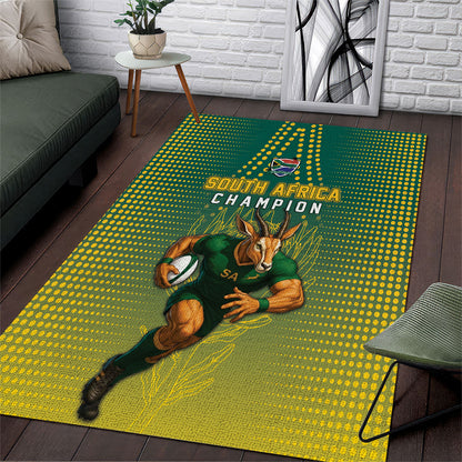 South Africa Rugby Area Rug Go Springboks Mascot Champion