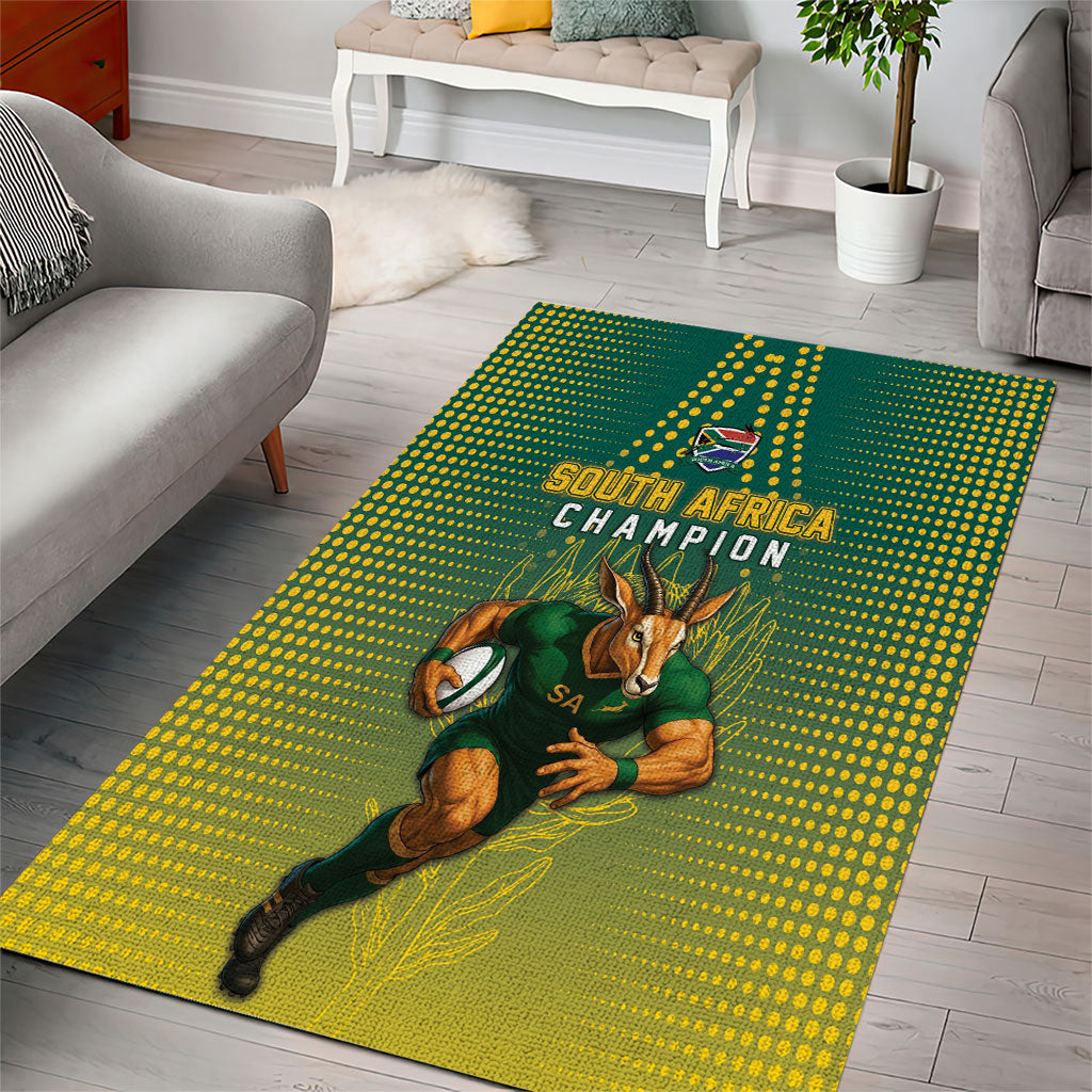 South Africa Rugby Area Rug Go Springboks Mascot Champion