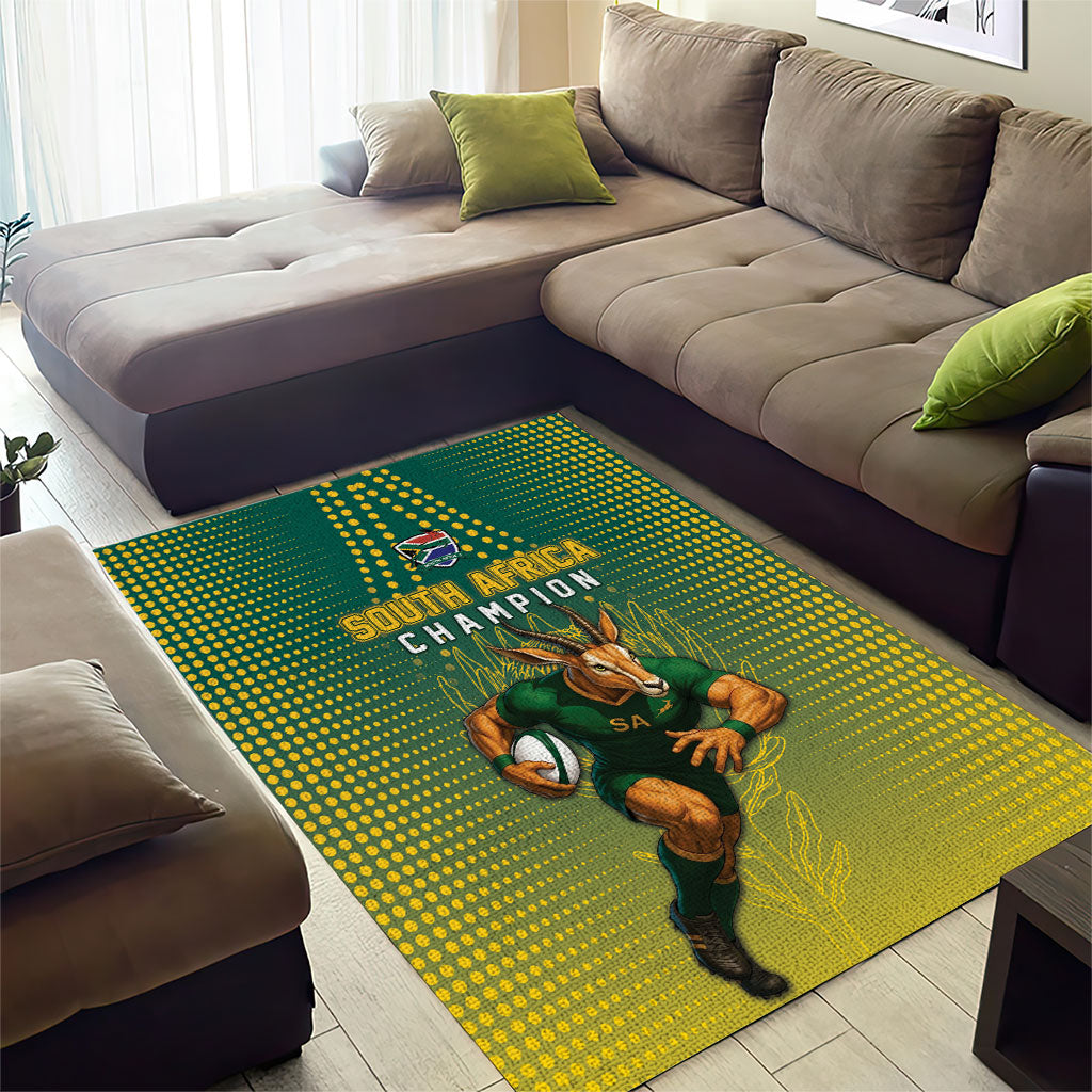 South Africa Rugby Area Rug Go Springboks Mascot Champion