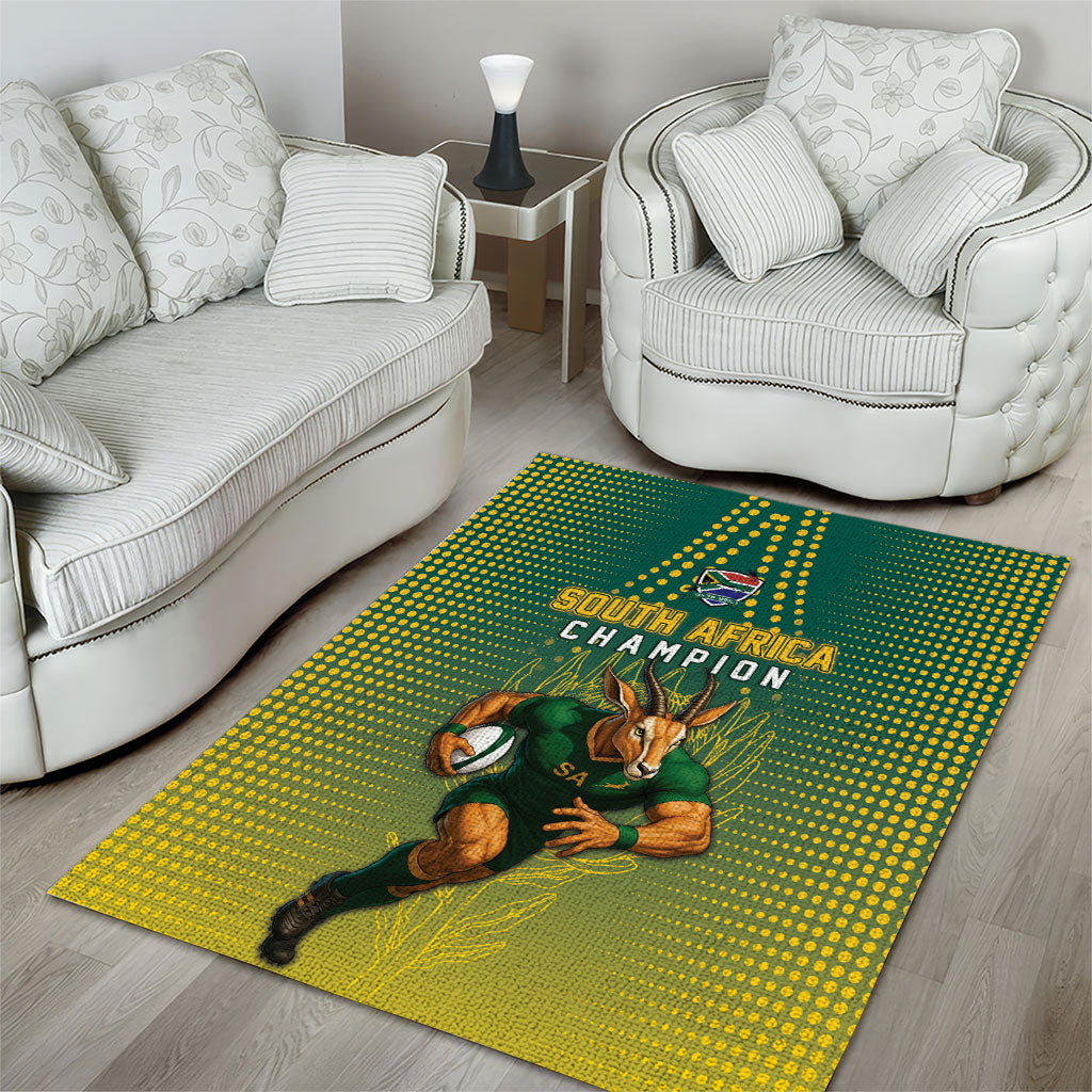 South Africa Rugby Area Rug Go Springboks Mascot Champion