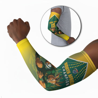 Custom South Africa Rugby Arm Sleeves Go Springboks Mascot Champion