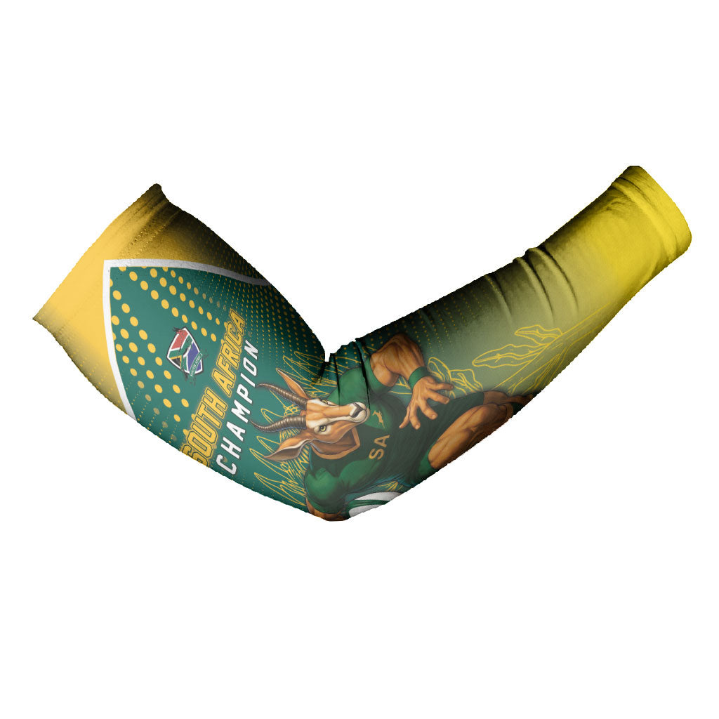 Custom South Africa Rugby Arm Sleeves Go Springboks Mascot Champion