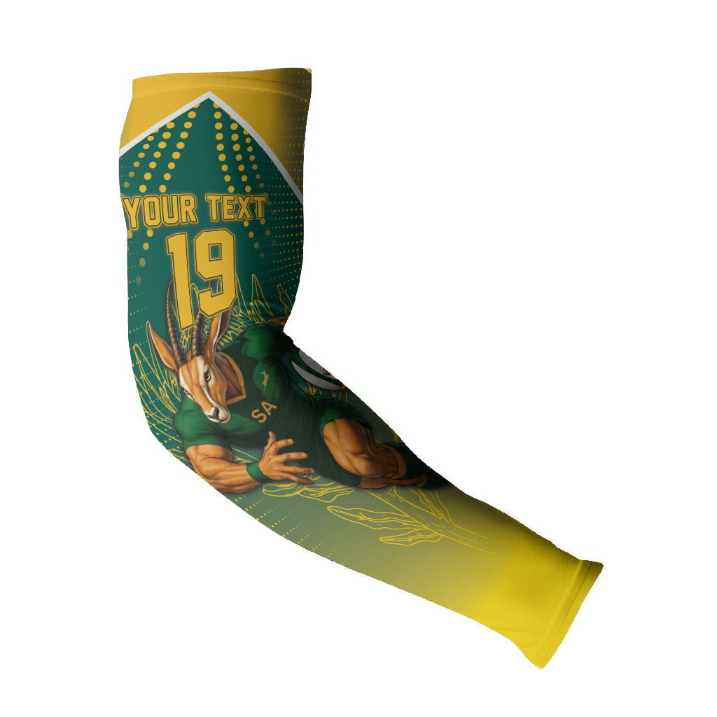 Custom South Africa Rugby Arm Sleeves Go Springboks Mascot Champion