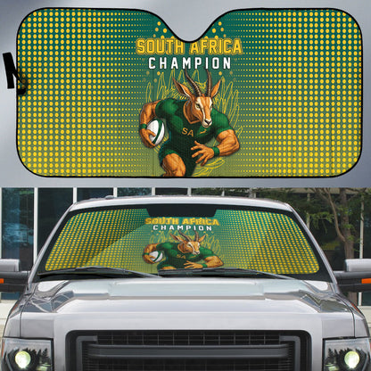 South Africa Rugby Auto Sun Shade Go Springboks Mascot Champion