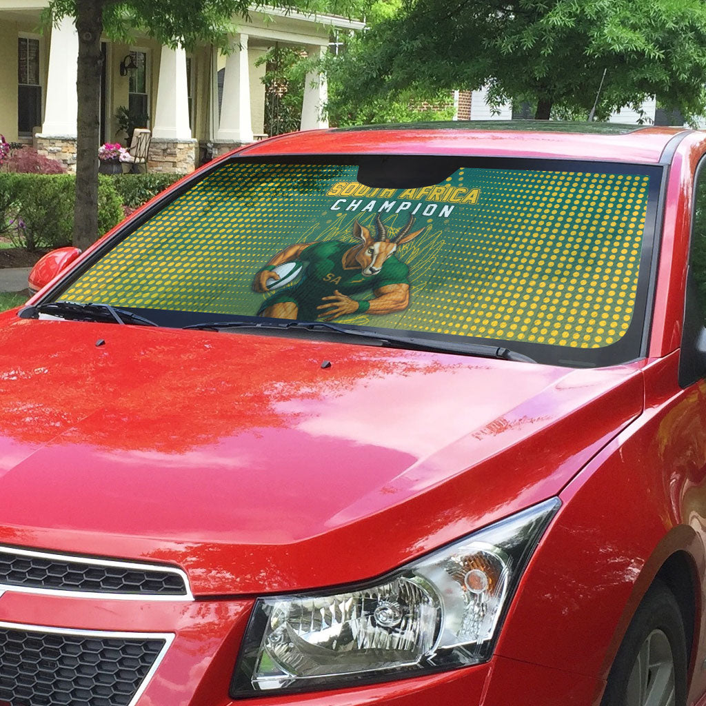 South Africa Rugby Auto Sun Shade Go Springboks Mascot Champion