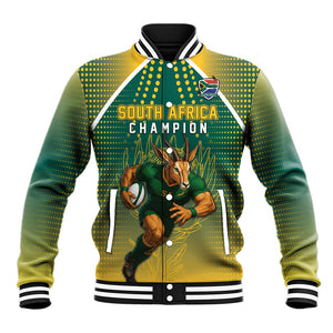 Custom South Africa Rugby Baseball Jacket Go Springboks Mascot Champion