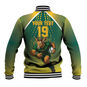 Custom South Africa Rugby Baseball Jacket Go Springboks Mascot Champion