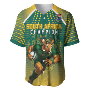 Custom South Africa Rugby Baseball Jersey Go Springboks Mascot Champion