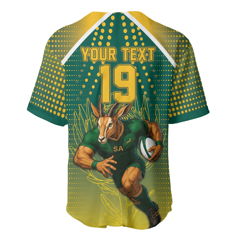 Custom South Africa Rugby Baseball Jersey Go Springboks Mascot Champion