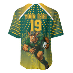 Custom South Africa Rugby Baseball Jersey Go Springboks Mascot Champion