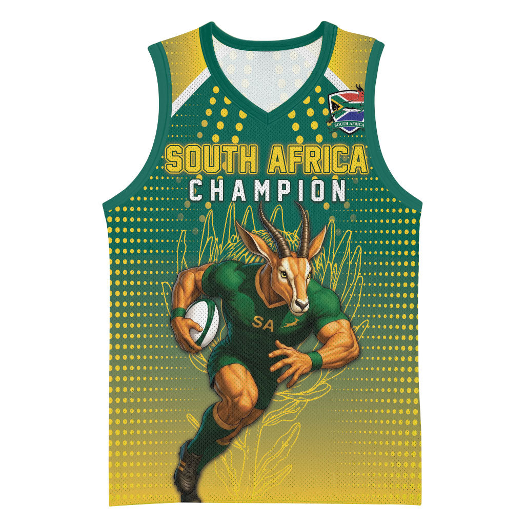 Custom South Africa Rugby Basketball Jersey Go Springboks Mascot Champion