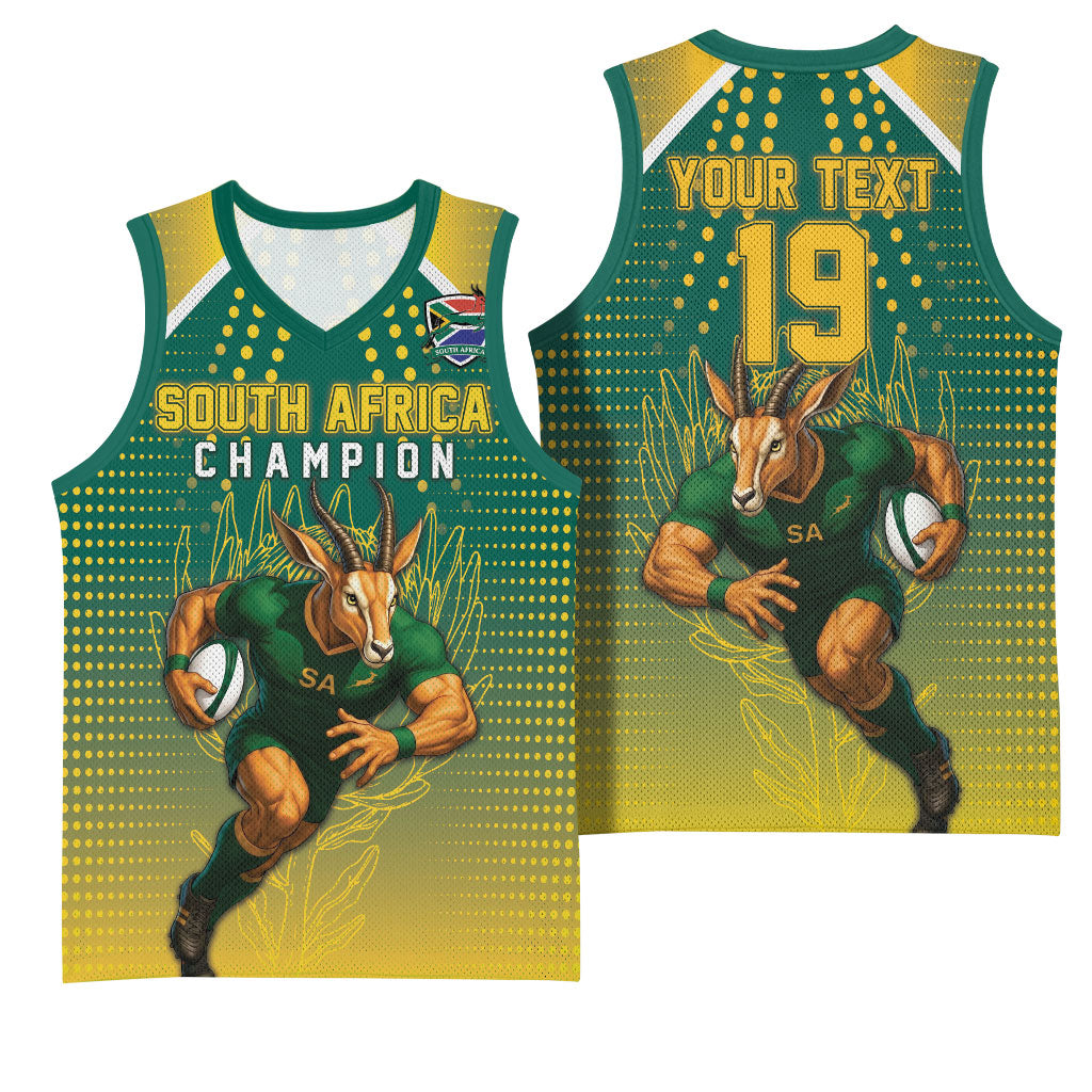 Custom South Africa Rugby Basketball Jersey Go Springboks Mascot Champion