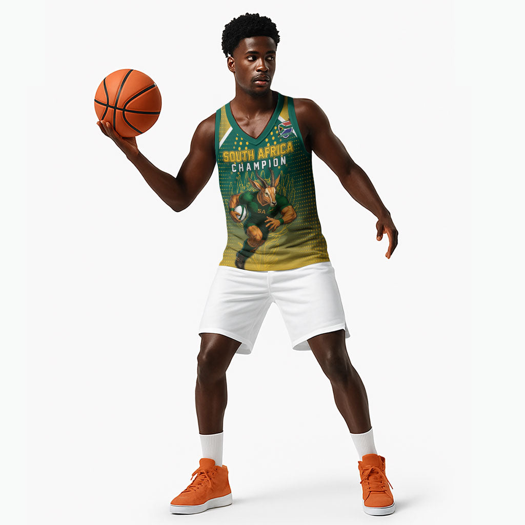 Custom South Africa Rugby Basketball Jersey Go Springboks Mascot Champion