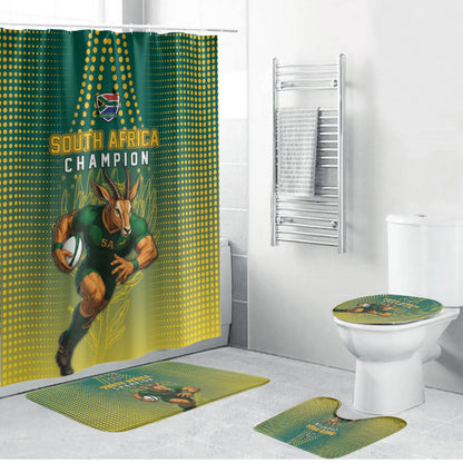 South Africa Rugby Bathroom Set Go Springboks Mascot Champion