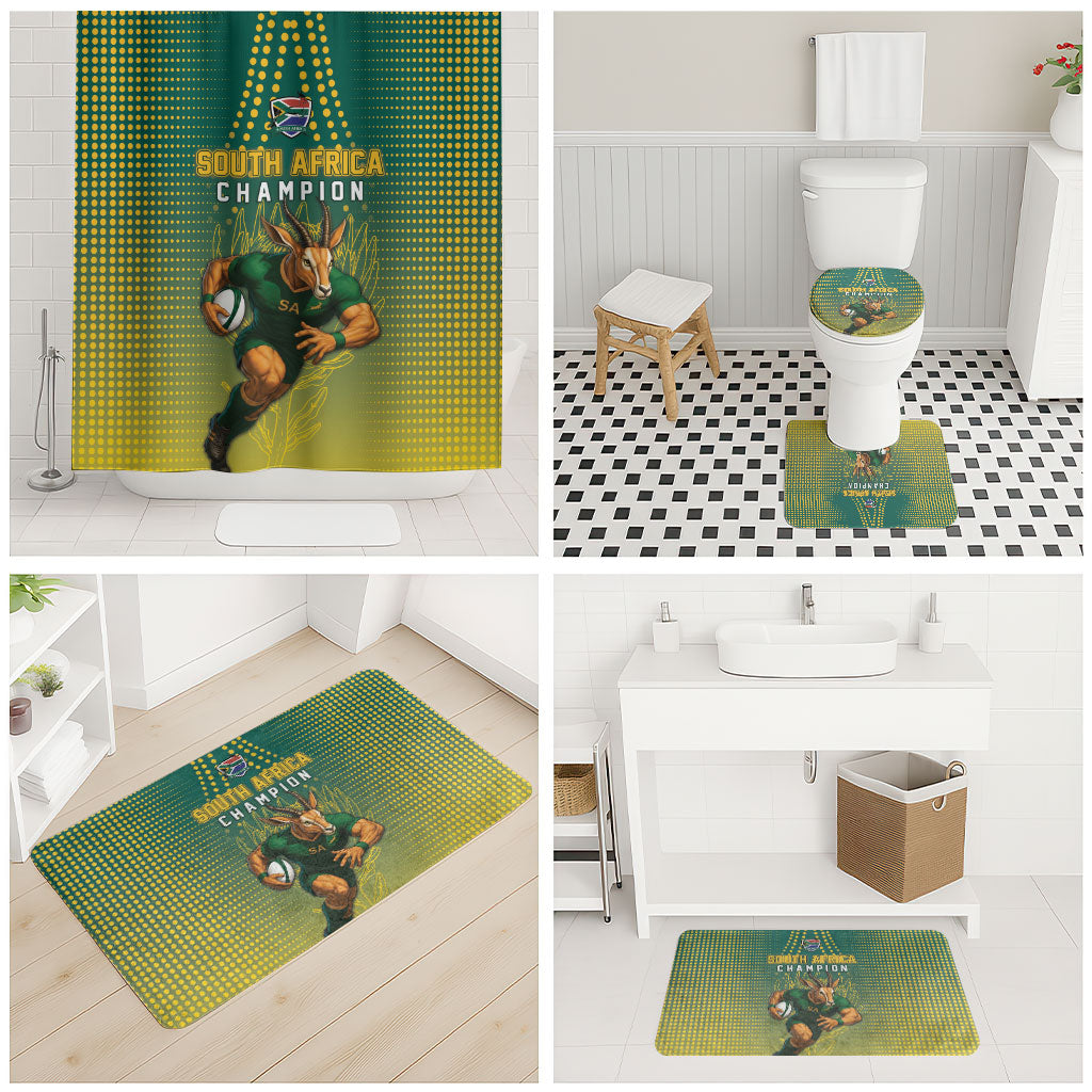 South Africa Rugby Bathroom Set Go Springboks Mascot Champion