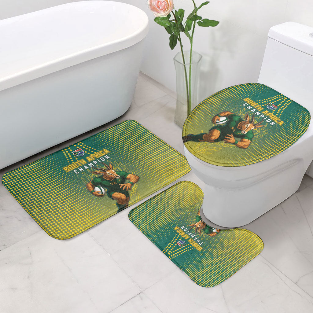South Africa Rugby Bathroom Set Go Springboks Mascot Champion