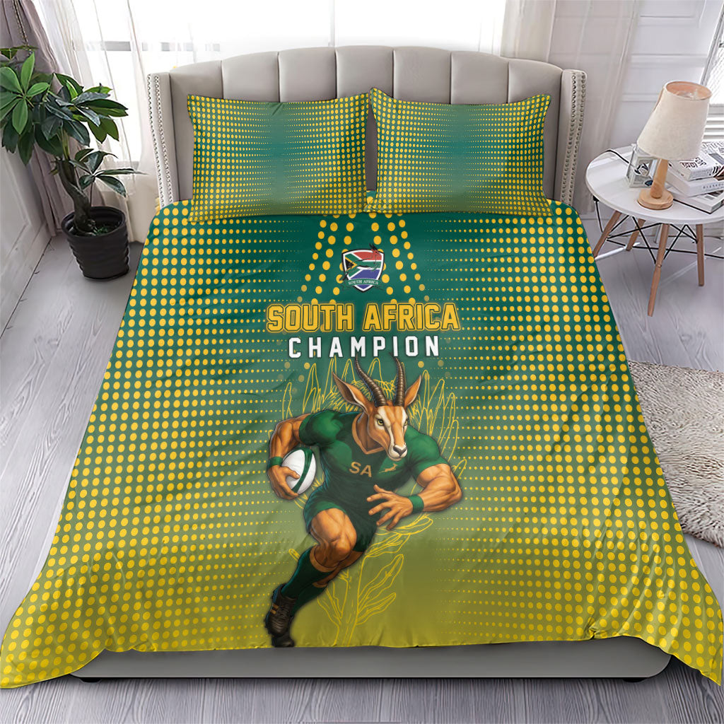 South Africa Rugby Bedding Set Go Springboks Mascot Champion