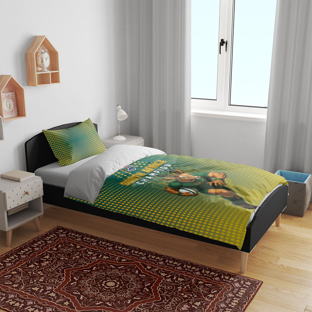 South Africa Rugby Bedding Set Go Springboks Mascot Champion