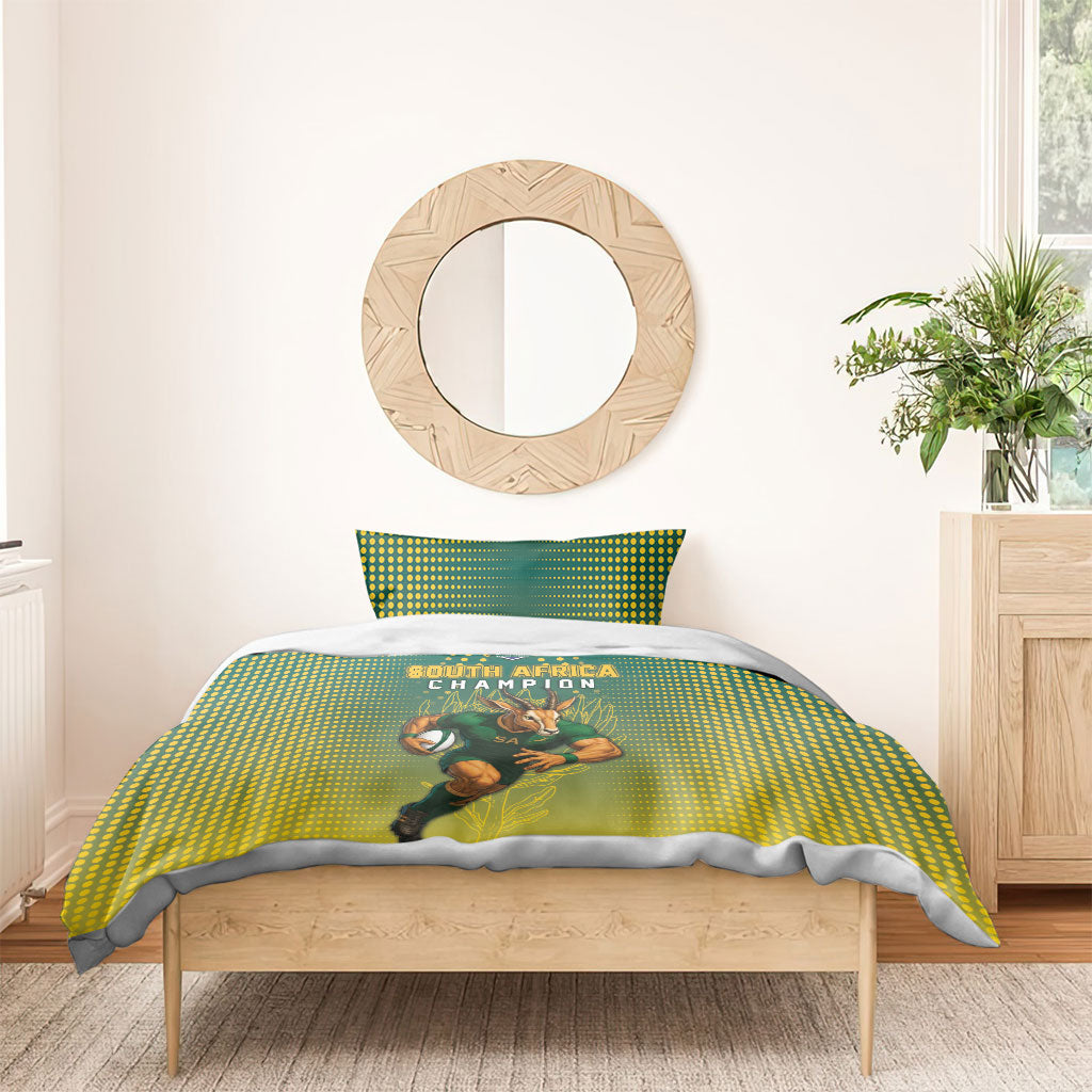South Africa Rugby Bedding Set Go Springboks Mascot Champion