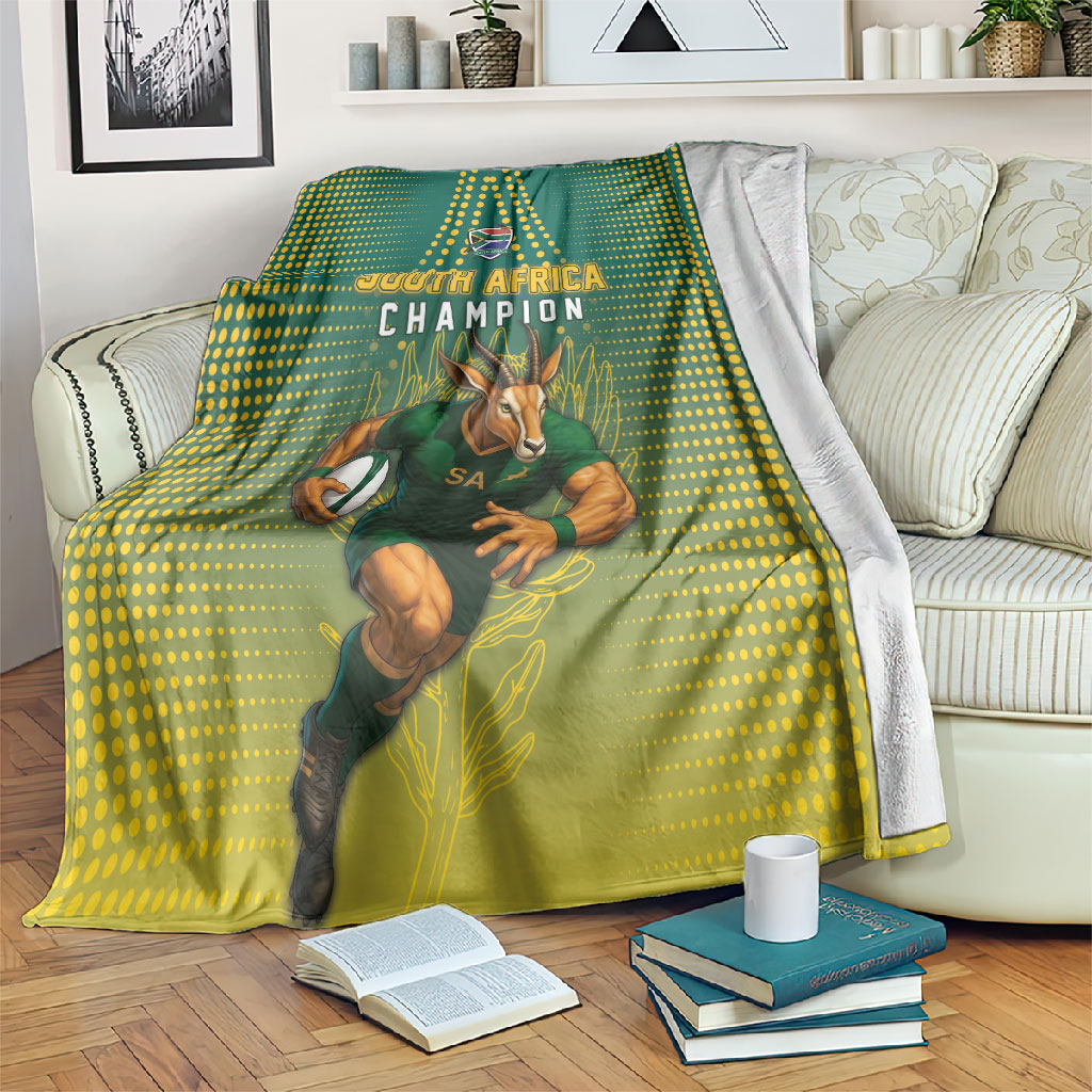 South Africa Rugby Blanket Go Springboks Mascot Champion