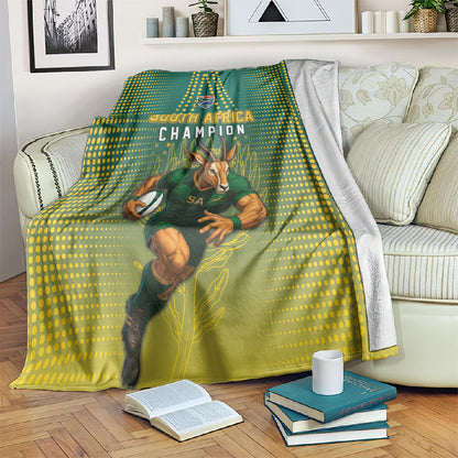 South Africa Rugby Blanket Go Springboks Mascot Champion
