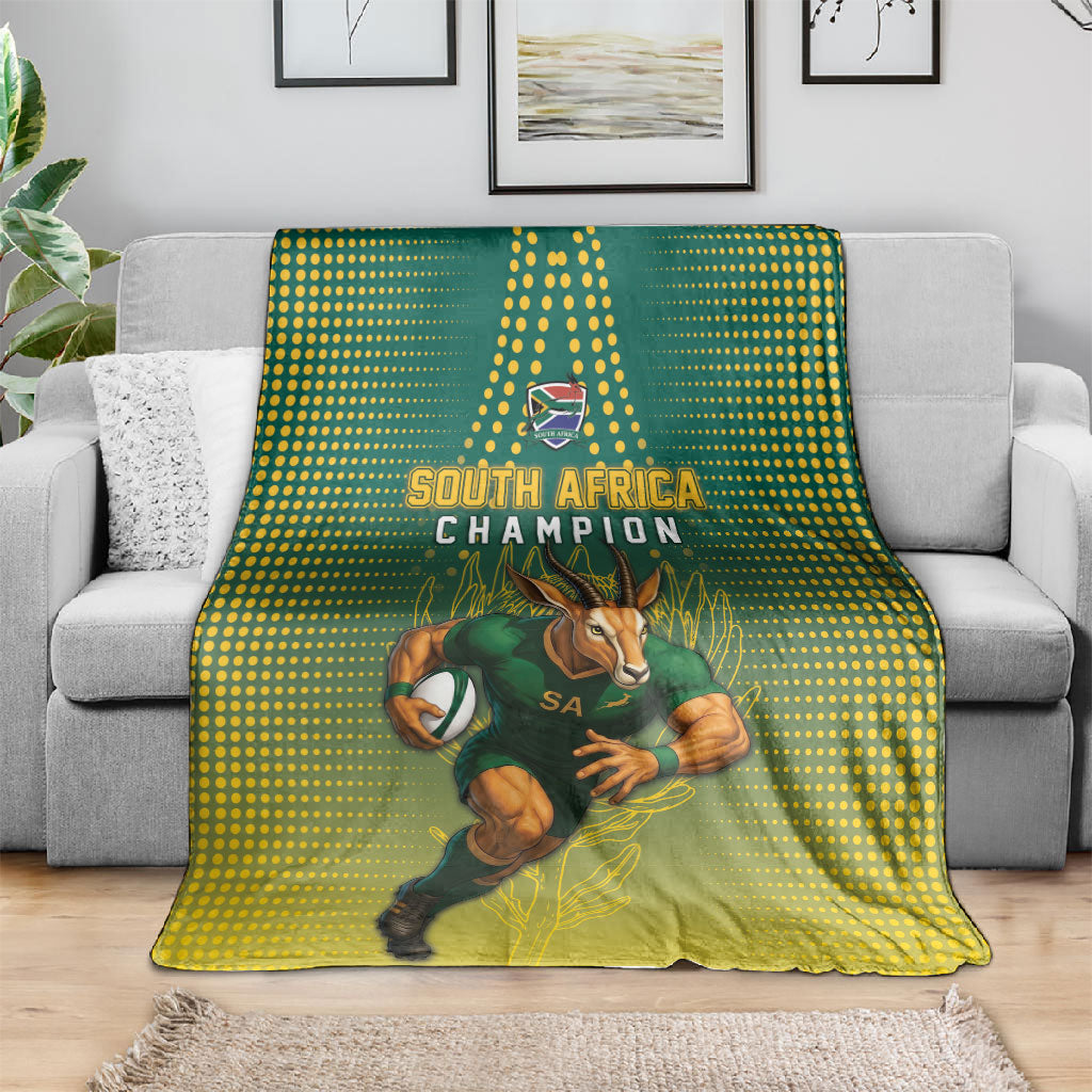 South Africa Rugby Blanket Go Springboks Mascot Champion