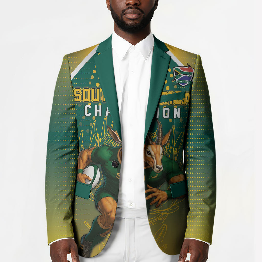 Custom South Africa Rugby Blazer Go Springboks Mascot Champion
