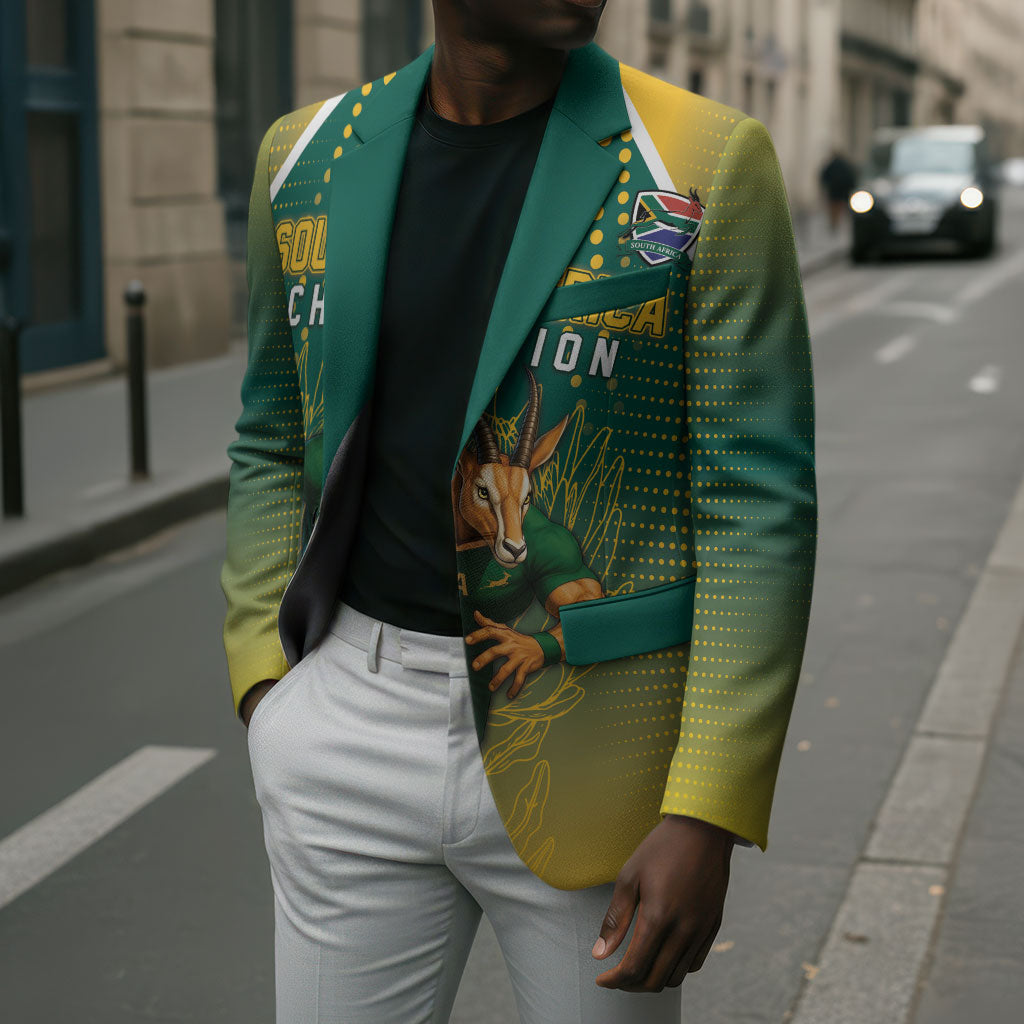 Custom South Africa Rugby Blazer Go Springboks Mascot Champion