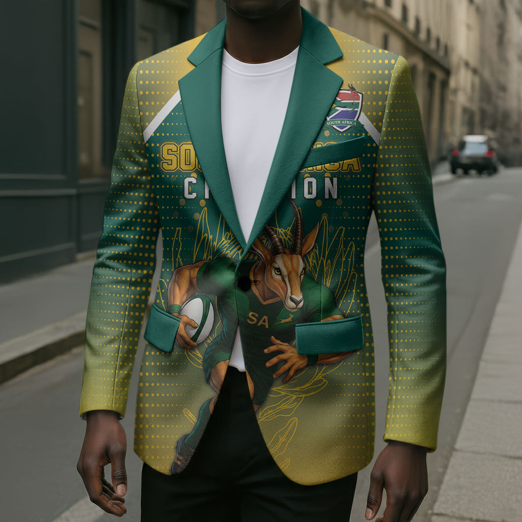 Custom South Africa Rugby Blazer Go Springboks Mascot Champion