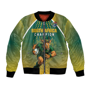 Custom South Africa Rugby Bomber Jacket Go Springboks Mascot Champion