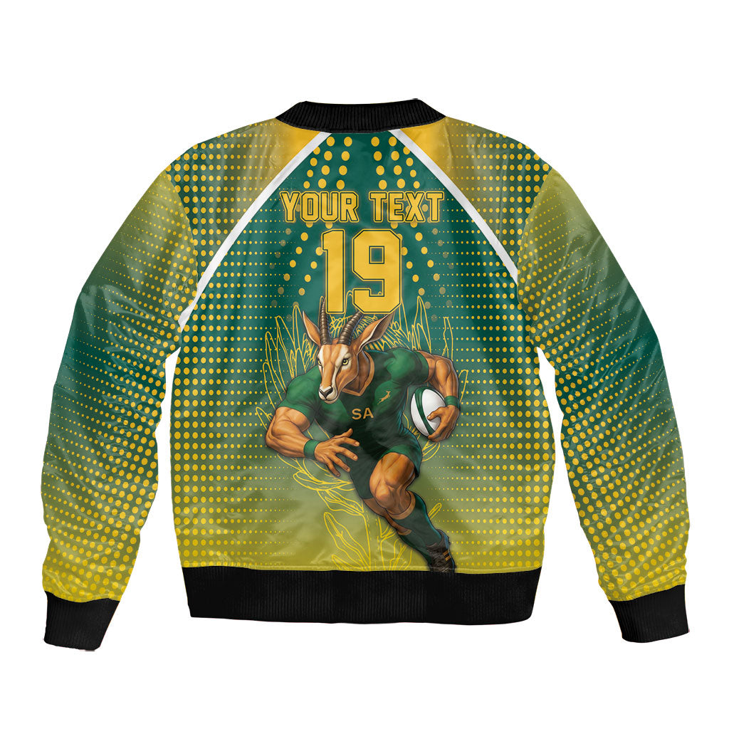 Custom South Africa Rugby Bomber Jacket Go Springboks Mascot Champion