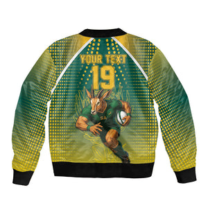Custom South Africa Rugby Bomber Jacket Go Springboks Mascot Champion
