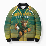 Custom South Africa Rugby Bomber Puffer Jacket Go Springboks Mascot Champion