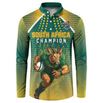 Custom South Africa Rugby Button Sweatshirt Go Springboks Mascot Champion