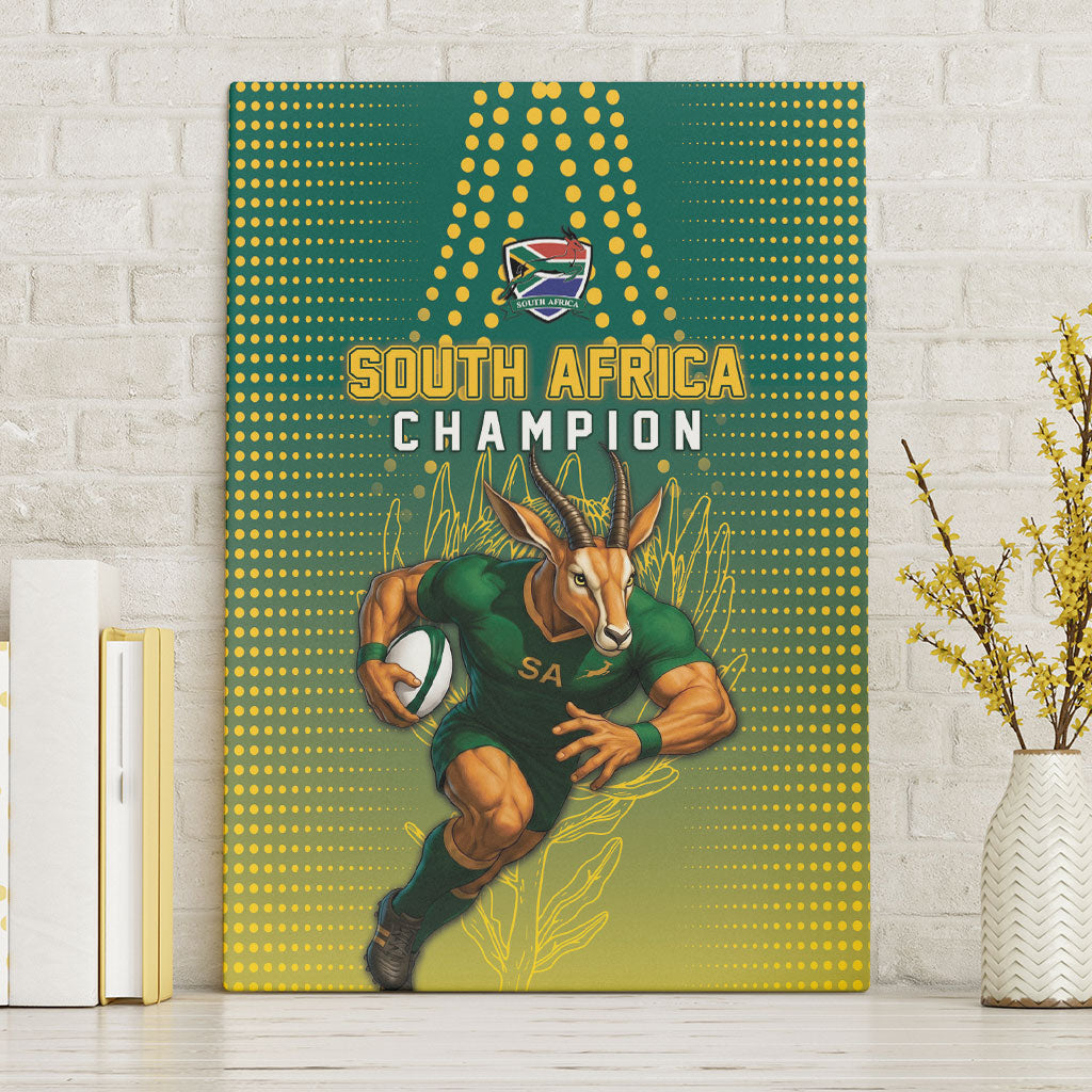 South Africa Rugby Canvas Wall Art Go Springboks Mascot Champion