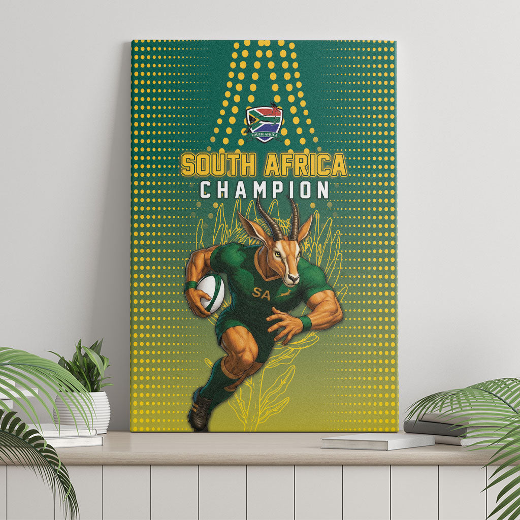 South Africa Rugby Canvas Wall Art Go Springboks Mascot Champion