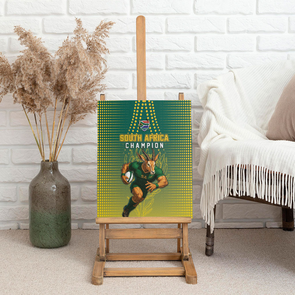 South Africa Rugby Canvas Wall Art Go Springboks Mascot Champion
