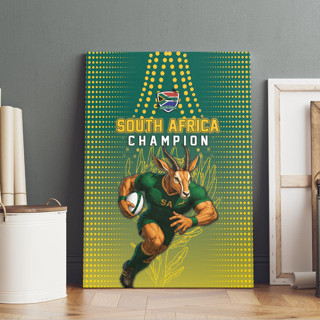 South Africa Rugby Canvas Wall Art Go Springboks Mascot Champion