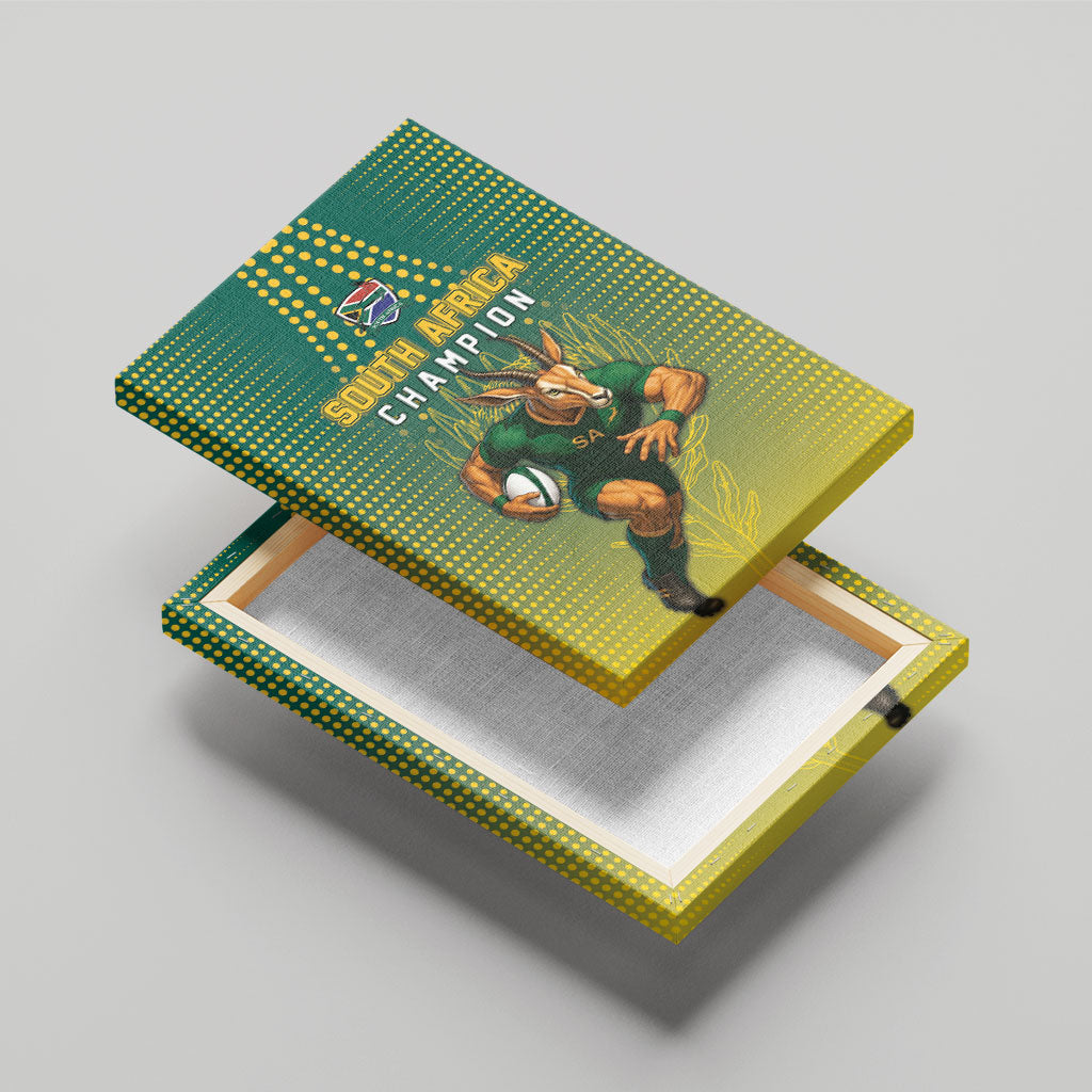 South Africa Rugby Canvas Wall Art Go Springboks Mascot Champion