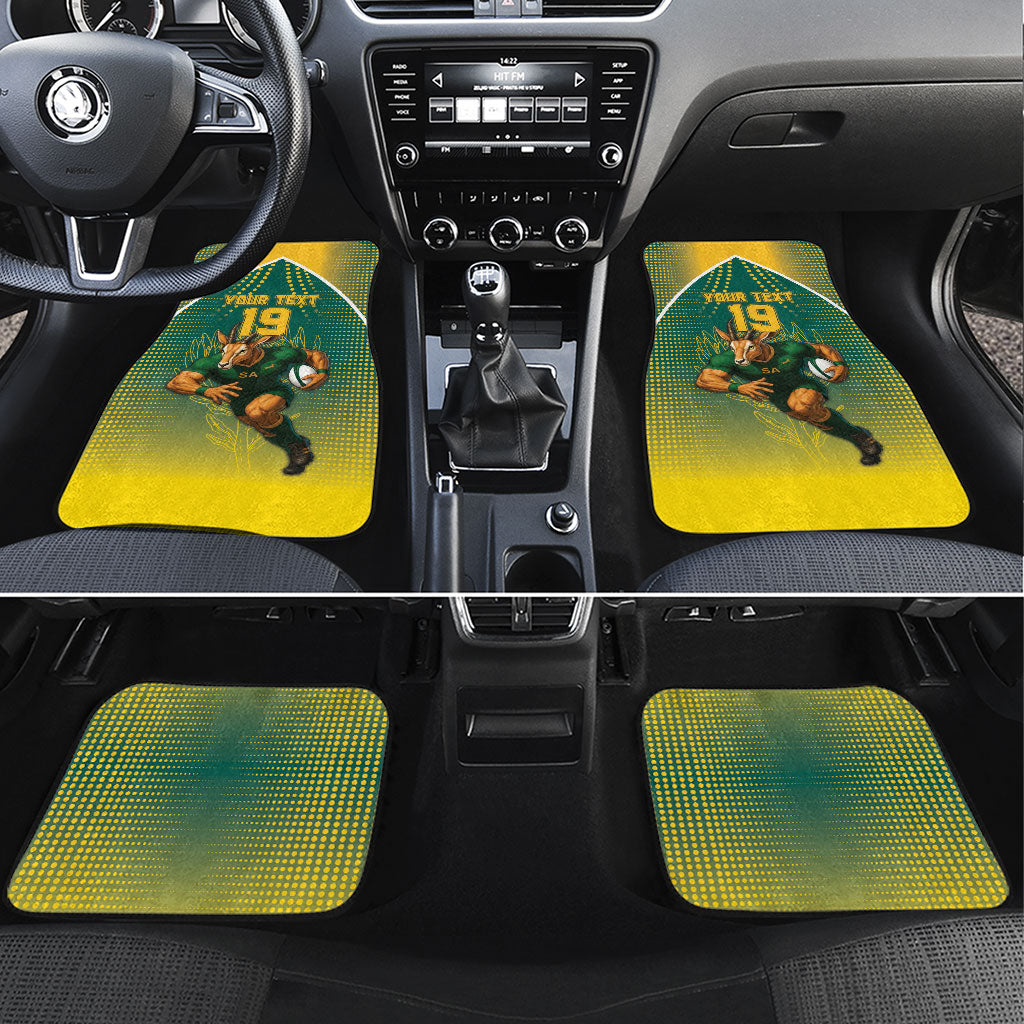 Custom South Africa Rugby Car Mats Go Springboks Mascot Champion