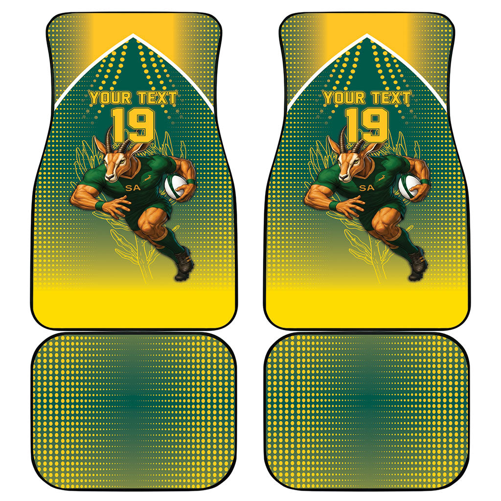 Custom South Africa Rugby Car Mats Go Springboks Mascot Champion