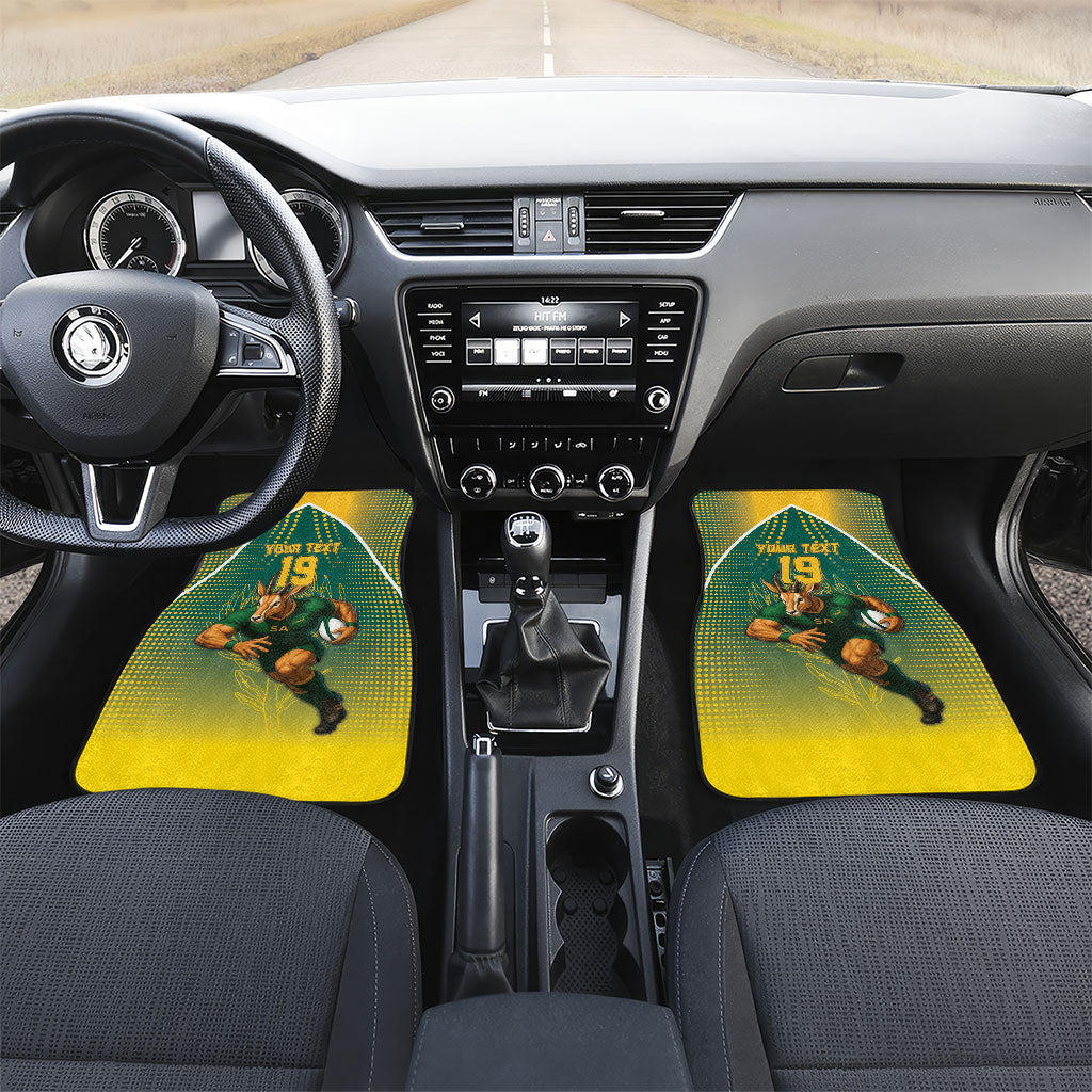Custom South Africa Rugby Car Mats Go Springboks Mascot Champion