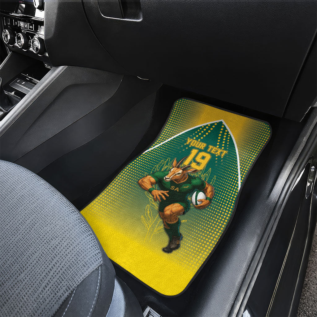 Custom South Africa Rugby Car Mats Go Springboks Mascot Champion