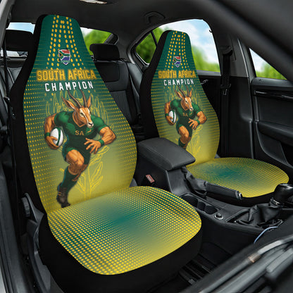 South Africa Rugby Car Seat Cover Go Springboks Mascot Champion