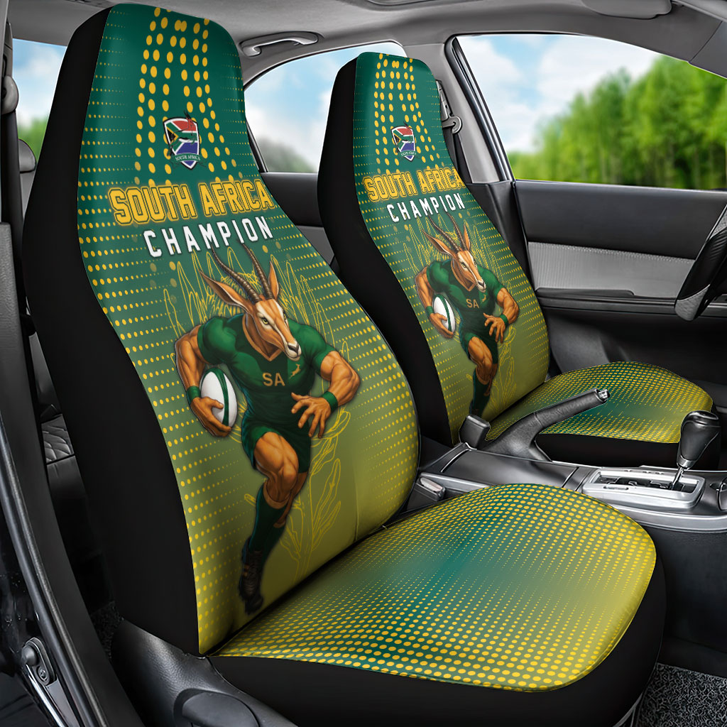 South Africa Rugby Car Seat Cover Go Springboks Mascot Champion